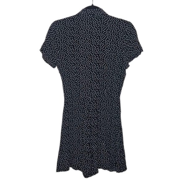 Zara Polka Dot Playsuit Black/White Romper Skort Double-breasted size XS - Picture 3 of 10